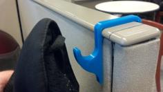 Cubicle Clip-on Hook. 3D Printer Model