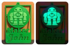 Maker Robot Badge 3D Printer Model