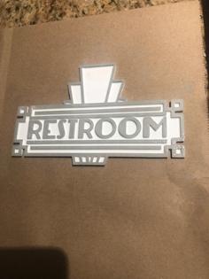 Art Deco Restroom Sign 3D Printer Model