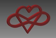 Infinity Heart Charm 3D Printer Model