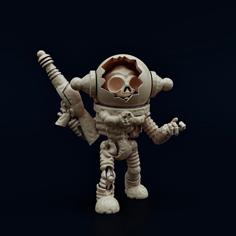 Armored Skeletal Zeta-Reticulan Minion 3D Printer Model