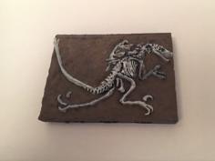 Miniature Velociraptor Fossil With Openlock Base 3D Printer Model