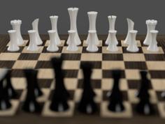 Minimalist Contemporary Chess Set V2 3D Printer Model