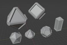 Blank Polyhedral Dice With Edges 3D Printer Model