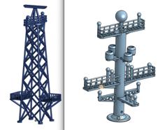 Radar Radio Communications Tower Model Ship RC 3D Printer Model