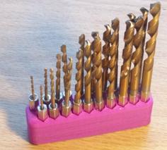 Drill Bit Stand / Holder For Hex Shank Drill Bits. Easy To Modify. 3D Printer Model