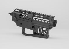 Skeletonized Printable Airsoft M4 Lower And Upper Receiver 3D Printer Model