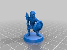 Soldier/Knight With Mace 28mm (NO SUPPORTS) 3D Printer Model