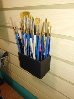 Artist’s Brush Caddy For Slatwall 3D Printer Model