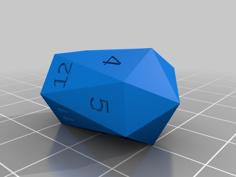 Customizable Crystal Dice 3D Printer Model