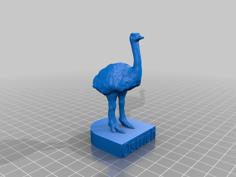 Ostrich With Base 3D Printer Model