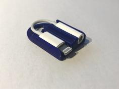 Apple Lightning To Headphone Jack Dongle Holder Keychain 3D Printer Model