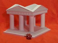 Greek Temple Dice Tray 3D Printer Model