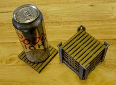 ‘Redneck’ Pallet Coaster And Holder Set Remix 3D Printer Model