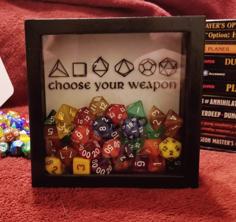 3D Printed DnD Dice Shadow Box 3D Printer Model