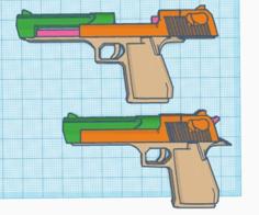 Desert Eagle Model With Moving Parts 3D Printer Model