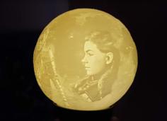 Moon Mond Lithophane + Youtube Link Anleitung 3D Printer Model