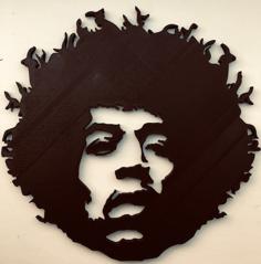 Jimi Hendrix Stencil Wall Art 3D Printer Model