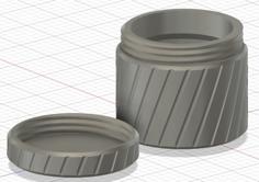 Striped Pot With Screwable Lid 3D Printer Model