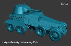 BA-11 Soviet Heavy Armored Car 3D Printer Model