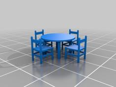 Dioramas Elements (Chairs And Tables) 3D Printer Model