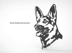 German Shepherd Dog Wall Decoration 3D Printer Model