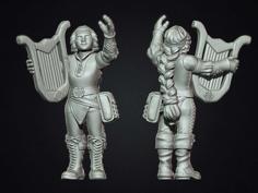 Female Dwarf Bard 3D Printer Model