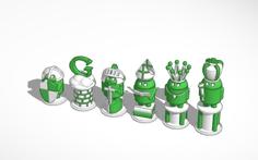 Medieval Android #Chess Set White 3D Printer Model