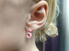 Birthday Number Earrings 3D Printer Model