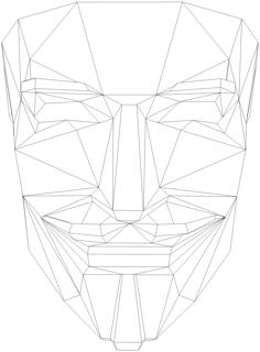 Low Poly Guy Fawkes Mask 3D Printer Model