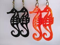 Boucles D’oreille Hippocampe / Seahorse Earrings 3D Printer Model