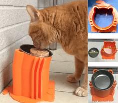 Cat Food Bowl Holder (D=10CM) 3D Printer Model