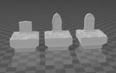 Basic Graveyard Gravestones (Dungeon Blocks Compatible) 3D Printer Model