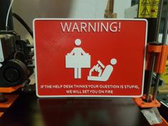 Help Desk Sign (single Extruder Multi Color Print) 3D Printer Model