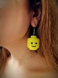 Lego Head Earrings 3D Printer Model