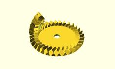 Parametrisches Pfeil-Kegelradpaar / Parametric Pair Of Herringbone Bevel Gears 3D Printer Model