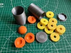 Canned Toy Peaches And Pineapples And Mushrooms 3D Printer Model