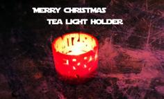 Merry Christmas Tea Light Holder: Star Wars Font 3D Printer Model