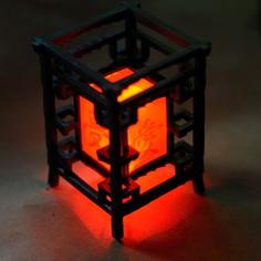 Japanese – Style Lamp With Led Candle 3D Printer Model