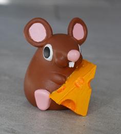 Chonky Mouse Eating Cheese 3D Printer Model