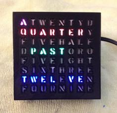 3D Printable NeoMatrix 8×8 Word Clock 3D Printer Model