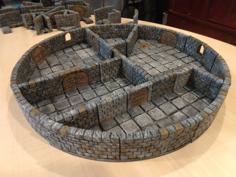 OpenForge 2.0 Dungeon Stone Large Curved Interior Walls 3D Printer Model