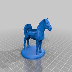 Armored Horse Mount With Lower Saddle For 28mm Miniature 3D Printer Model