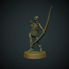 Skeleton Archer 28mm (no Supports Needed) 3D Printer Model