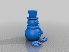 Snowman Bank 3D Printer Model