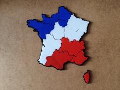 France (new Regions) Map Puzzle 3D Printer Model