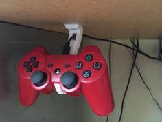 PS3 Controller Under Desk/Table Hook 3D Printer Model