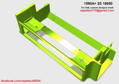 2S 18650 Battery Sled For 1590A 3D Printer Model