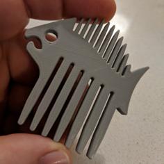 Fish-shaped Beard Comb 3D Printer Model