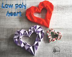 Low Poly Heart 3D Printer Model